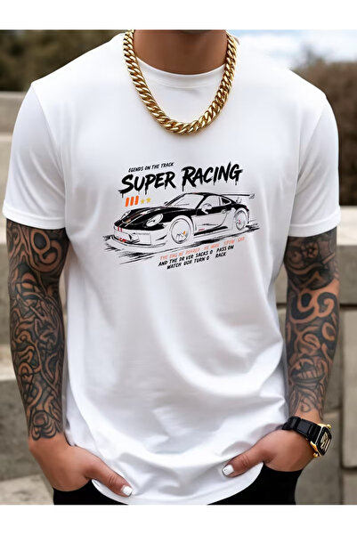 CLASSY.MODA تي شيرت سيلا تريند من القطن الأبيض الفاخر