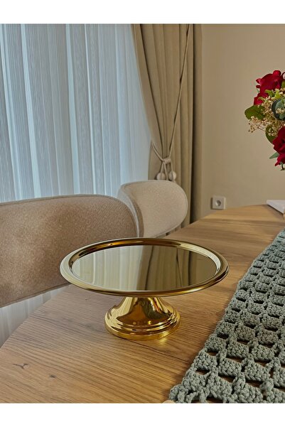 ENESKRİSTAL Sunumluk ayaklı kek kurabiye standı gold (2’li)