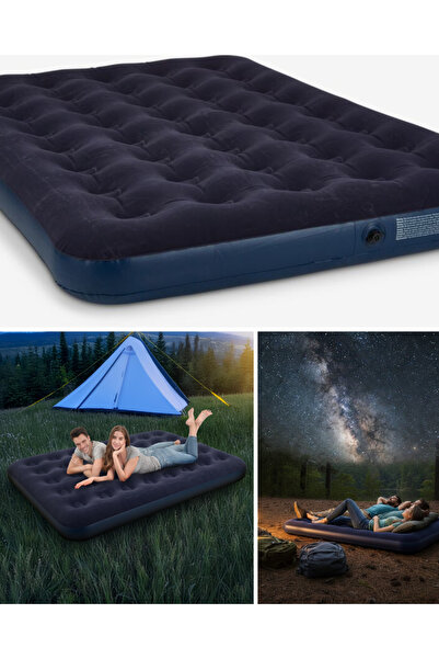 FREEDOM STOREE Comfortable Double Inflatable Mattress with Flocked Surface an...