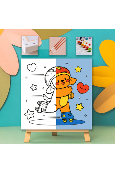 Carmen Çocuklar için Sayılarla Boyama Seti - Patenci Köpek