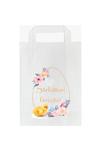Gamma Print Set 10 pungi cadou Paște „Sărbători Fericite”, cu puișor, 18 x 25...