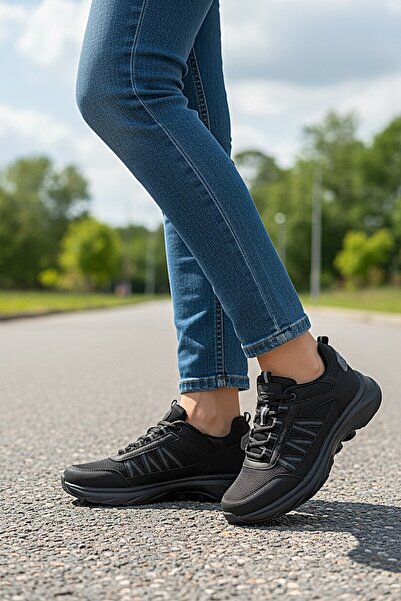 KAFKASLAR AYAKKABI Orthopedic Daily Women's Children's Flat Black Flexible Sp...