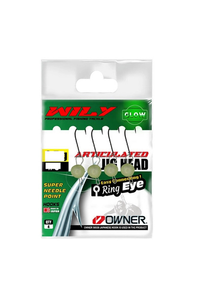 Wily Jig Head Mafsallı Owner İğneli Glow 2 gr