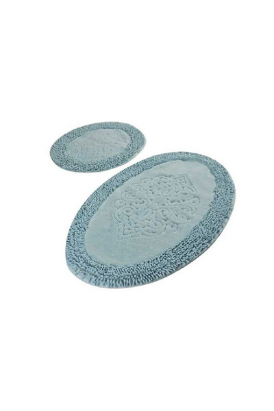 Talis Set of 2 Piante Oval Turquoise Bath Mats (100% Cotton)