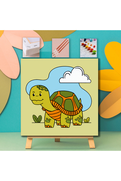 Carmen Çocuklar için Sayılarla Boyama Seti - Sevimli Kaplumbağa