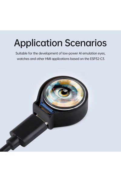 None ESP32-C3 0.71 inch Round IPS LCD Geliştirme Kartı, kasalı versiyon