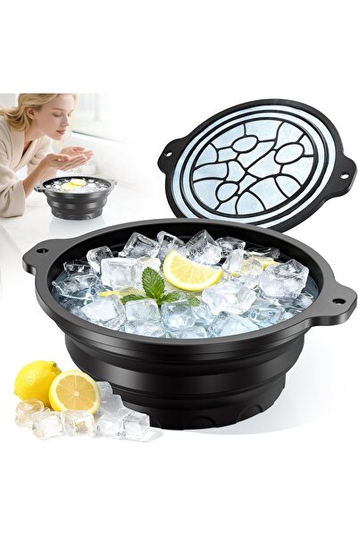 gener وعاء ثلج سيليكوني قابل للطي من سكاي تاتش، مزود بصينية ثلج مدمجة، لتبريد...