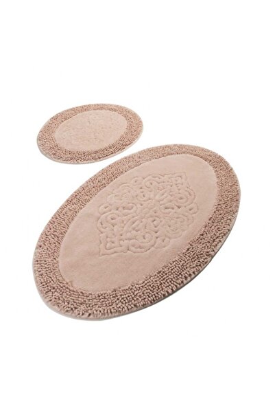 Talis Set of 2 Piante Oval Pink Bath Mats (100% Cotton)