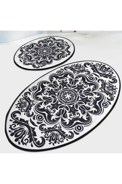 Talis Set of 2 Motivas Bath Mats Black