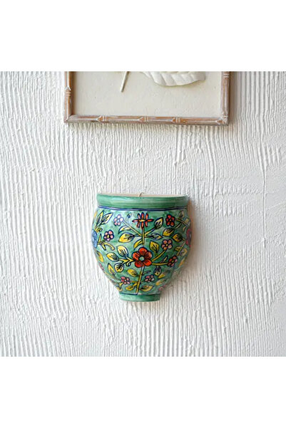 Generic Ceramic Wall Plant Holder with Colorful Decorations