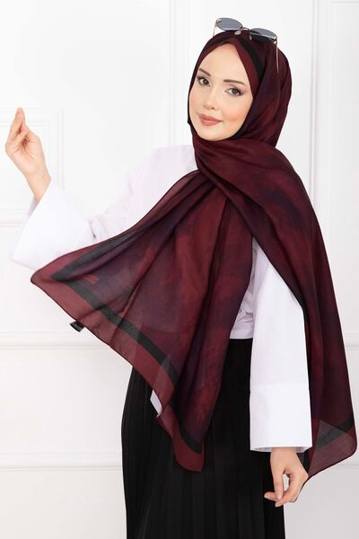 EBRUTESETTÜR Elegance Desenli Şal Serisi Bordo