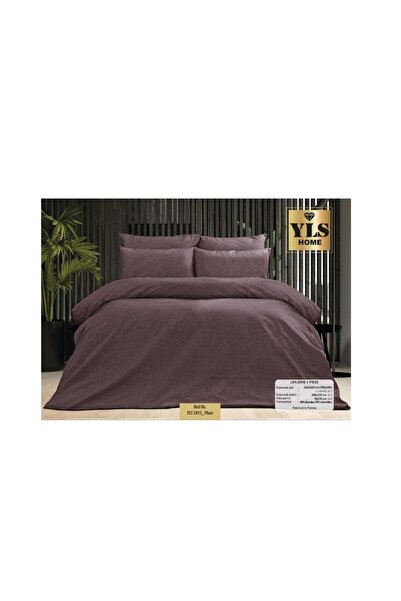 yls home Lenjerie pat dubla YLS_1015 PLUM - 4 piese, 2 persoane , 220X240 cm