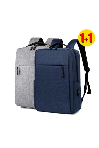 Zen Store 2 PC COMBO BLUE AND GRAY Laptop Backpack 15 16 Inch, Slim Durable L...