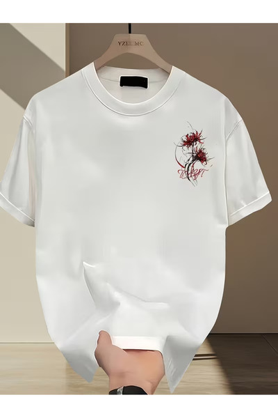 CLASSY.MODA تي شيرت سيلا تريند من القطن الأبيض الفاخر