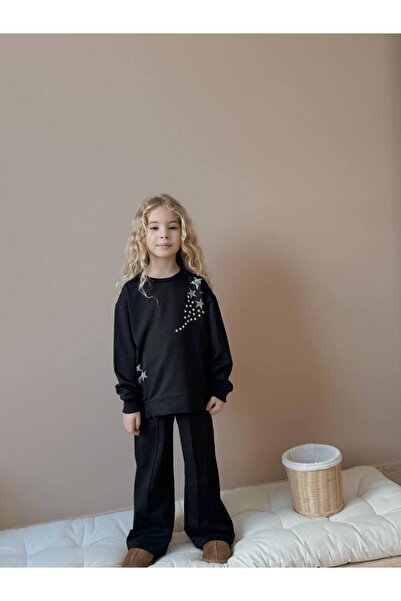 MİNİKO KİDS Set din bumbac din 2 piese pentru fete, cu stele și pietre