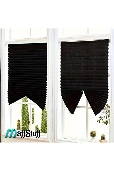 MaffStuff Self-adhesive fan window blinds without drilling 60x150 cm black Ma...