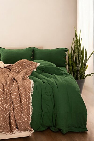 MYLASA HOME Cloudy Mood Muslin Duvet Cover Set Double Size 200X220 cm 100% Co...