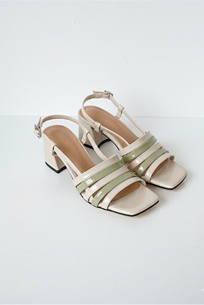 L&L Patent Leather Thick Heel Women's Sandals