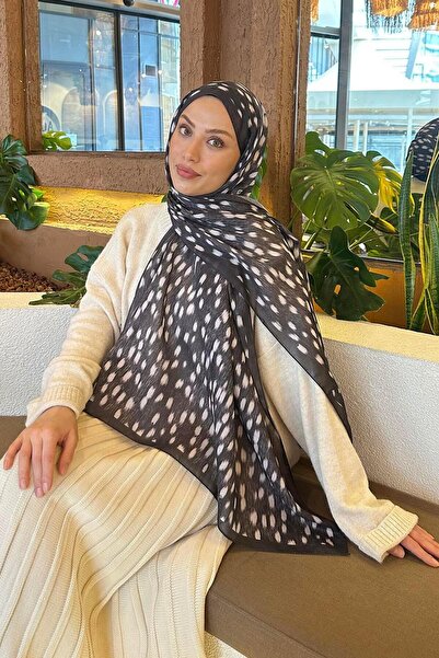 lamelif Ceylan Desen Soft Şal Antrasit