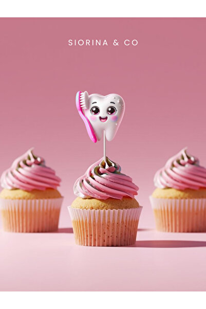 Siorina Co & Event İlk Dişim Çıktı Kürdan Süsleri Cupcake Kürdanı Diş Buğdayı...