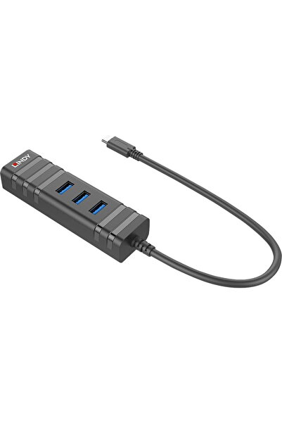 LİNDY USB Hub 1x RJ-45 + 3x USB-A 3.0