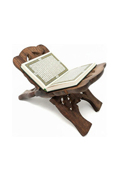 AL3B An antique carved wooden Quran stand, a work of art in itself.