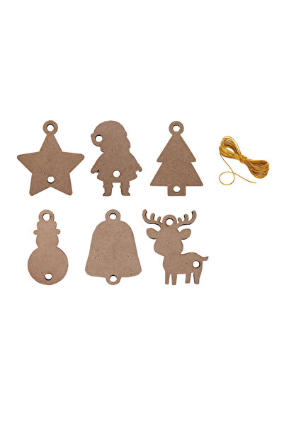 Loolipo Set de 54 de ornamente din lemn pentru decorat - Crăciun