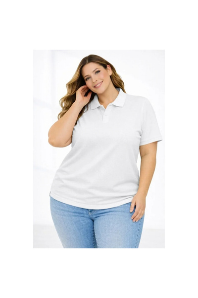 Generic Brand Plus Size Casual Short Sleeve T-Shirt - White