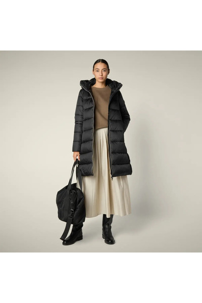 SAVE THE DUCK Kadın Uzun Mont Siyah - Lysa