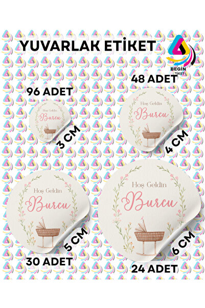 YENİ DOĞAN BEBEK ETİKETİ KİŞİSELLEŞTİRİLEBİLİR STİCKER YAPIŞKAN ETİKET 0020021