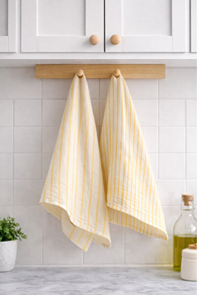 Elvya 100% Cotton Double Layer Muslin Kitchen Drying Cloth Set of 2 40X60 cm ...