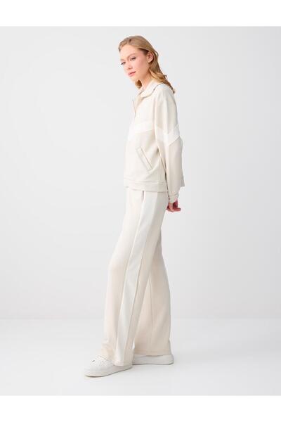 Jimmy Key Stone Color Wide Leg Regular Waist Knitted Jogger Pants