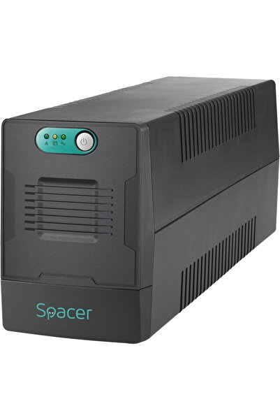 Spacer SPUP-600L-LIT01, Line-interactive, 600 VA/360 W, 2x Schuko, LED, Negru