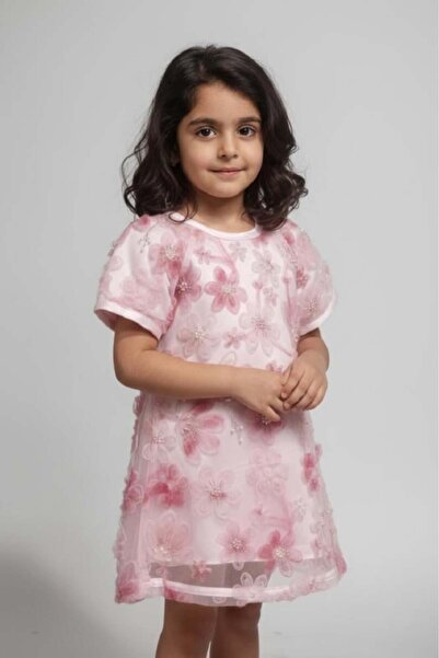 Alesaei-mondo tondo فستان سهرات بناتي وردي بإطلالة ربيعية ساحرة S01281