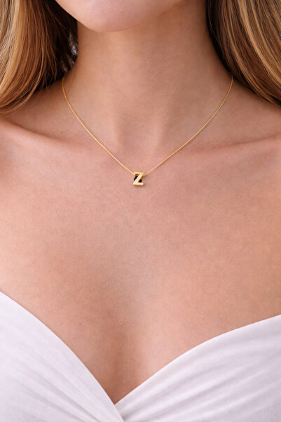 charmove ile kendinizi şımartın 14K Altın Renginde Z Harf Minimal Model Çelik...