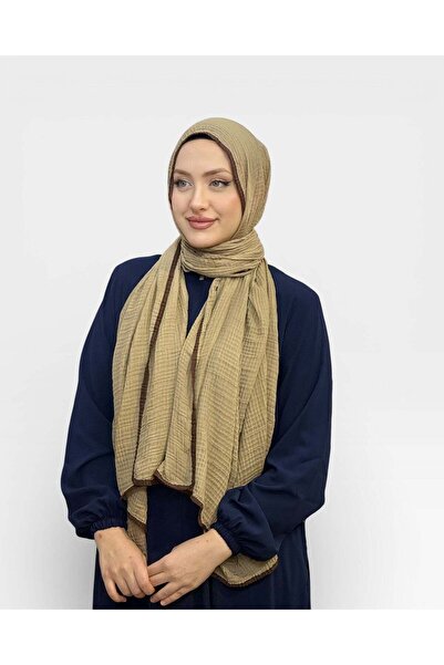 levamor eşarp şal LEVAMOR Müslin Biye Detaylı Kaymaz Dokulu Büyük Boy Şal Tab...