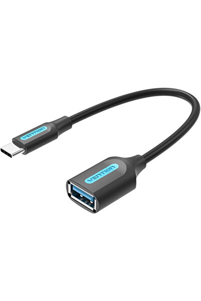 Vention Cablu OTG USB-C 3.1 Masculă la USB-A Mamă CCVBB 0.15m, Negru, PVC