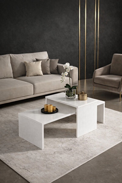 Bladimo Sera 2' Li Orta Sehpa - Salon Oturma, Odası Sehpası - Beyaz