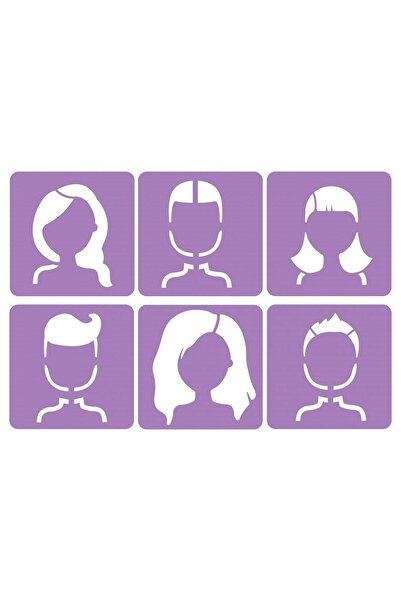 Loolipo Set de 6 șabloane - Coafuri, 14 x 14 cm