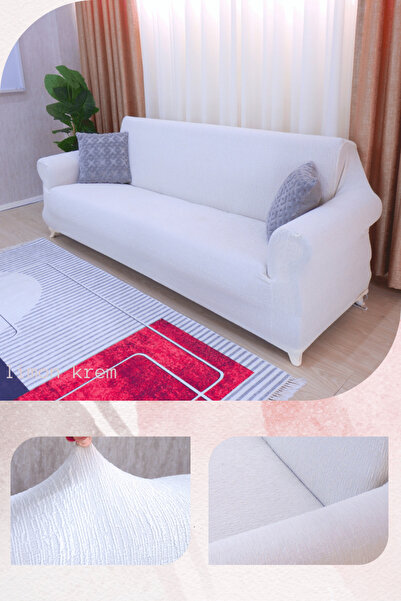 Uy Style Jakarli, Rubberized Sofa Cover, Stain-Resistant, for 3-Seater Sofa (...