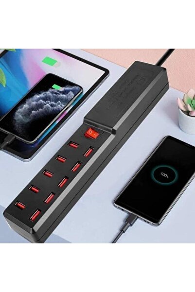 10 Portlu Usb Şarj Adaptörü Uyumlu Pratik Kullanım