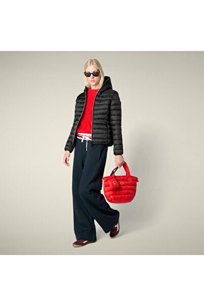 SAVE THE DUCK Kadın Kapüşonlu Şişme Mont Siyah - Alexis