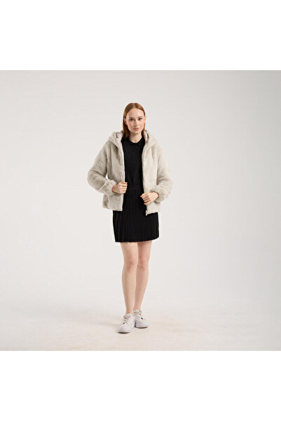 SAVE THE DUCK Kadın Kapüşonlu Çift Taraflı Mont Bej - Laila