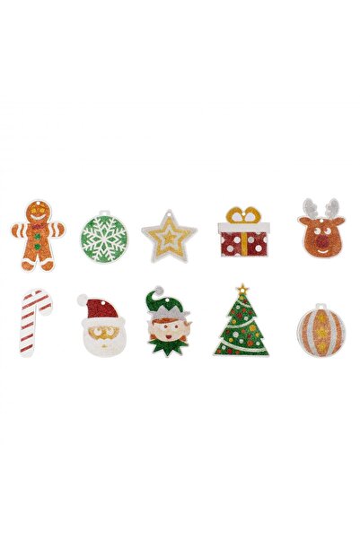 Loolipo Set 10 decorațiuni de colorat cu sclipici - Crăciun sclipitor