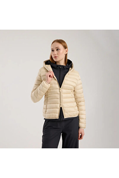 SAVE THE DUCK Kadın Kapüşonlu Şişme Mont Bej - Alexis