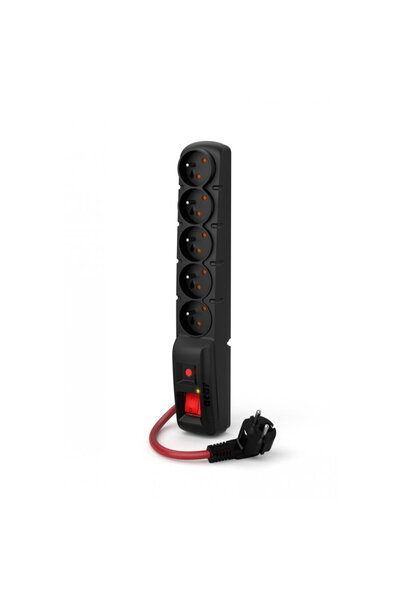 ACAR F5 Power Surge Protector, 16 A, 1.5 m, Black