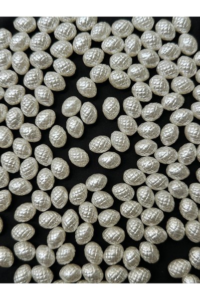 Bijumix Aksesuar 35 komada bijelih perlešnih dijamantnih perli u obliku jajet...