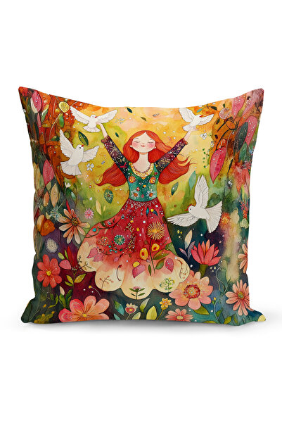 Bertille Home Spring Series Double-Sided Digital Printed Throw Pillow Cover (...