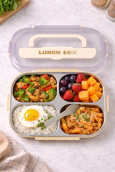 Brillant Cutie de prânz din oțel inoxidabil cu 4 compartimente BR-6667 24x17x7