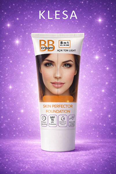 KLESA BB Krem 8in1 SPF 15 Doğal Kapatıcı Hafif Yapı Açık & Orta Ton